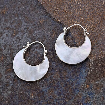 Mother Of Pearl Earrings in Sterling Silver