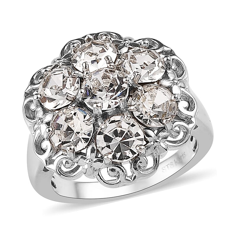Karis White Crystal Ring in Platinum Bond (Size 10.0) 2.65 ctw
