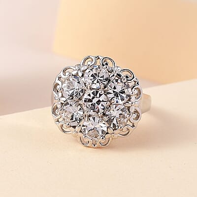 Karis White Crystal Ring in Platinum Bond (Size 10.0) 2.65 ctw