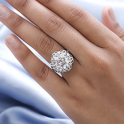 Karis White Crystal Ring in Platinum Bond (Size 10.0) 2.65 ctw