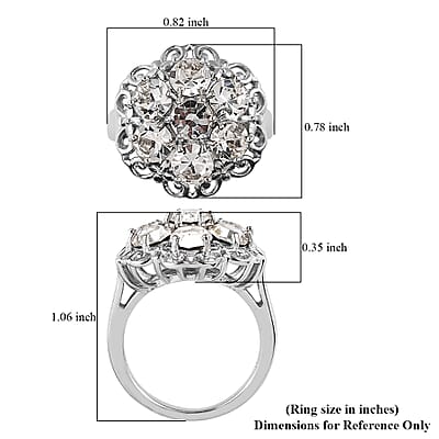Karis White Crystal Ring in Platinum Bond (Size 10.0) 2.65 ctw