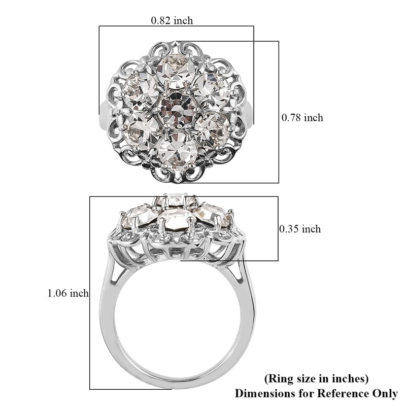 Karis White Crystal Ring in Platinum Bond (Size 5.0) 2.65 ctw