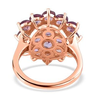 Rose De France Amethyst 4.84 ctw Ring in Vermeil RG Over Sterling Silver (Size 11.5)