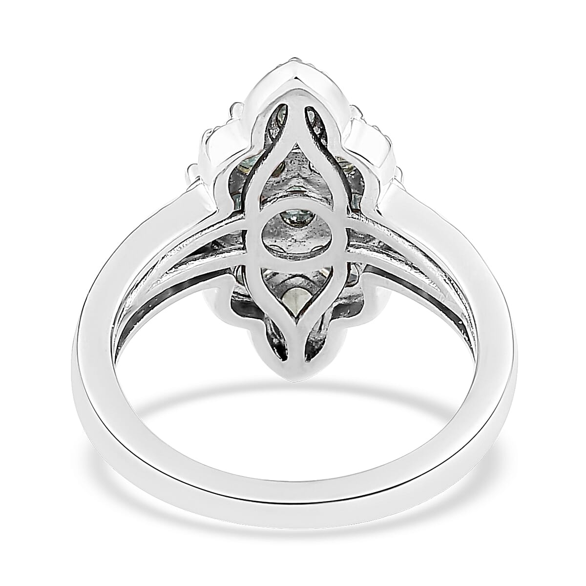 Narsipatnam Alexandrite and Natural White Zircon Ring in Platinum Over Sterling Silver (Size 8.0) 1.65 ctw image number 4