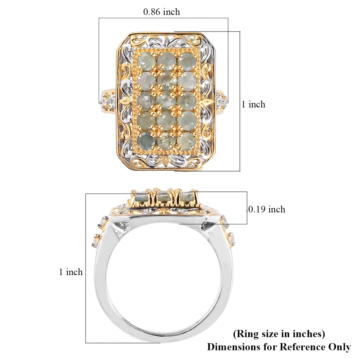 Narsipatnam Alexandrite, Natural White Zircon Cluster Ring in Vermeil YG and Platinum Over Sterling Silver (Size 10.0) 2.00 ctw image number 5