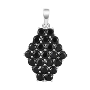 Thai Black Spinel Pendant in Stainless Steel 3.25 ctw , Tarnish-Free, Waterproof, Sweat Proof Jewelry