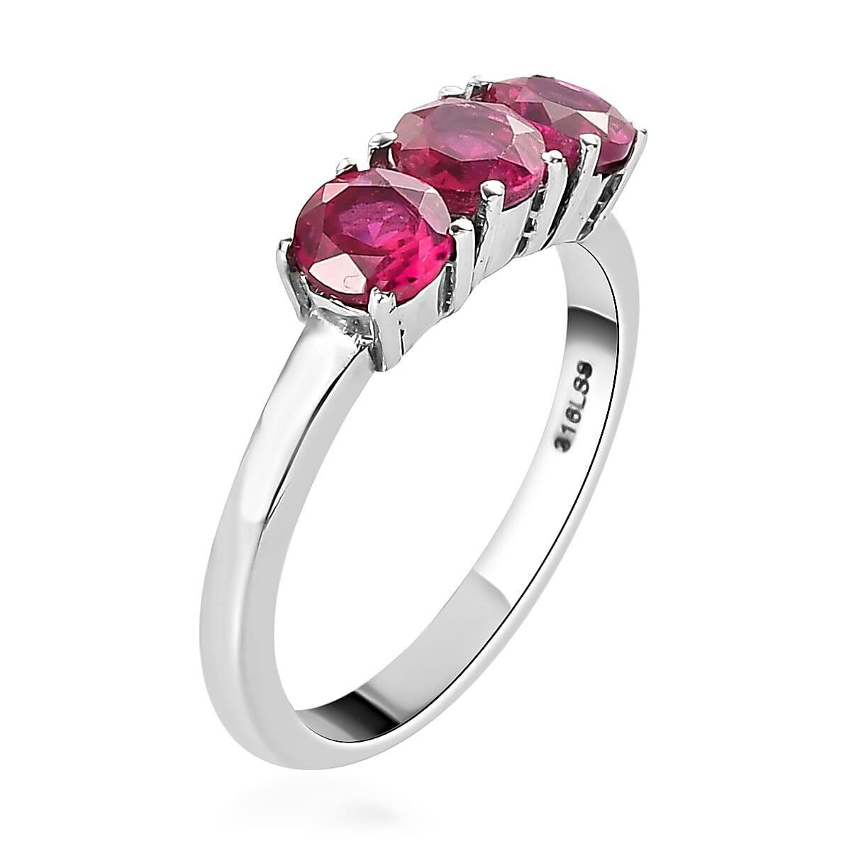 Lab Created Ruby Ring in Stainless Steel (Size 8.0) 1.30 ctw image number 5