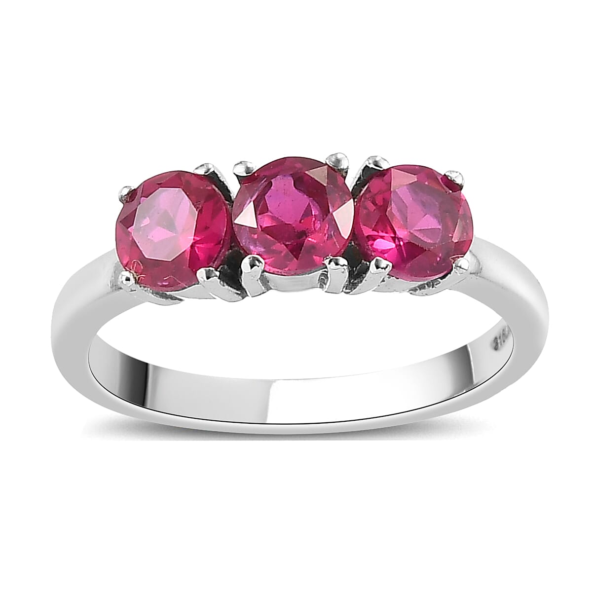 Lab Created Ruby Ring in Stainless Steel (Size 9.0) 1.30 ctw image number 0