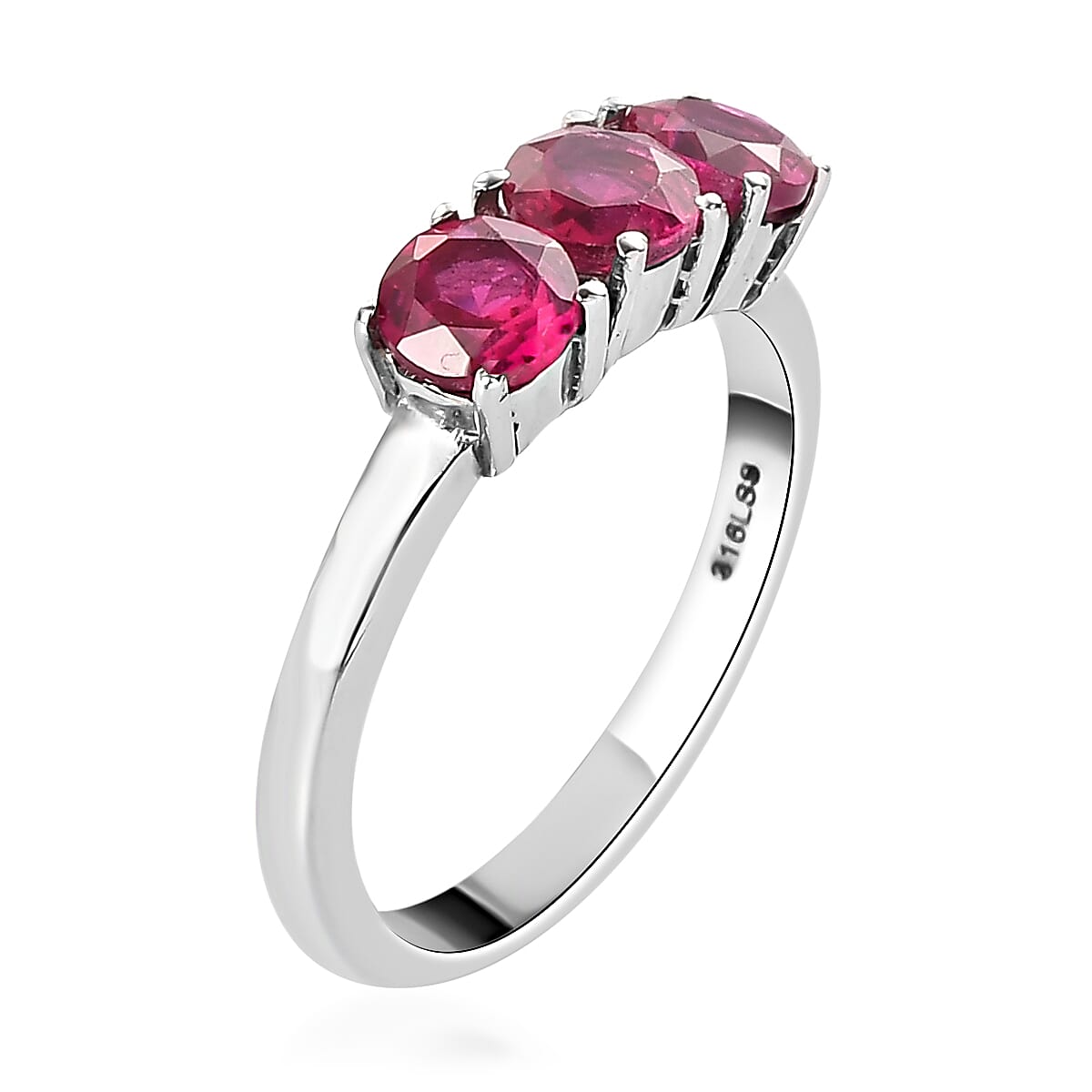 Lab Created Ruby Ring in Stainless Steel (Size 9.0) 1.30 ctw image number 5