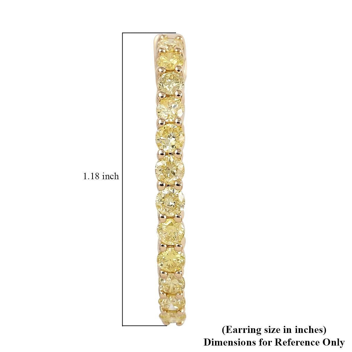 Ankur Treasure Chest 14K Yellow Gold Natural Yellow Diamond I1 Inside Out Hoop Earrings 5.70 Grams 2.00 ctw