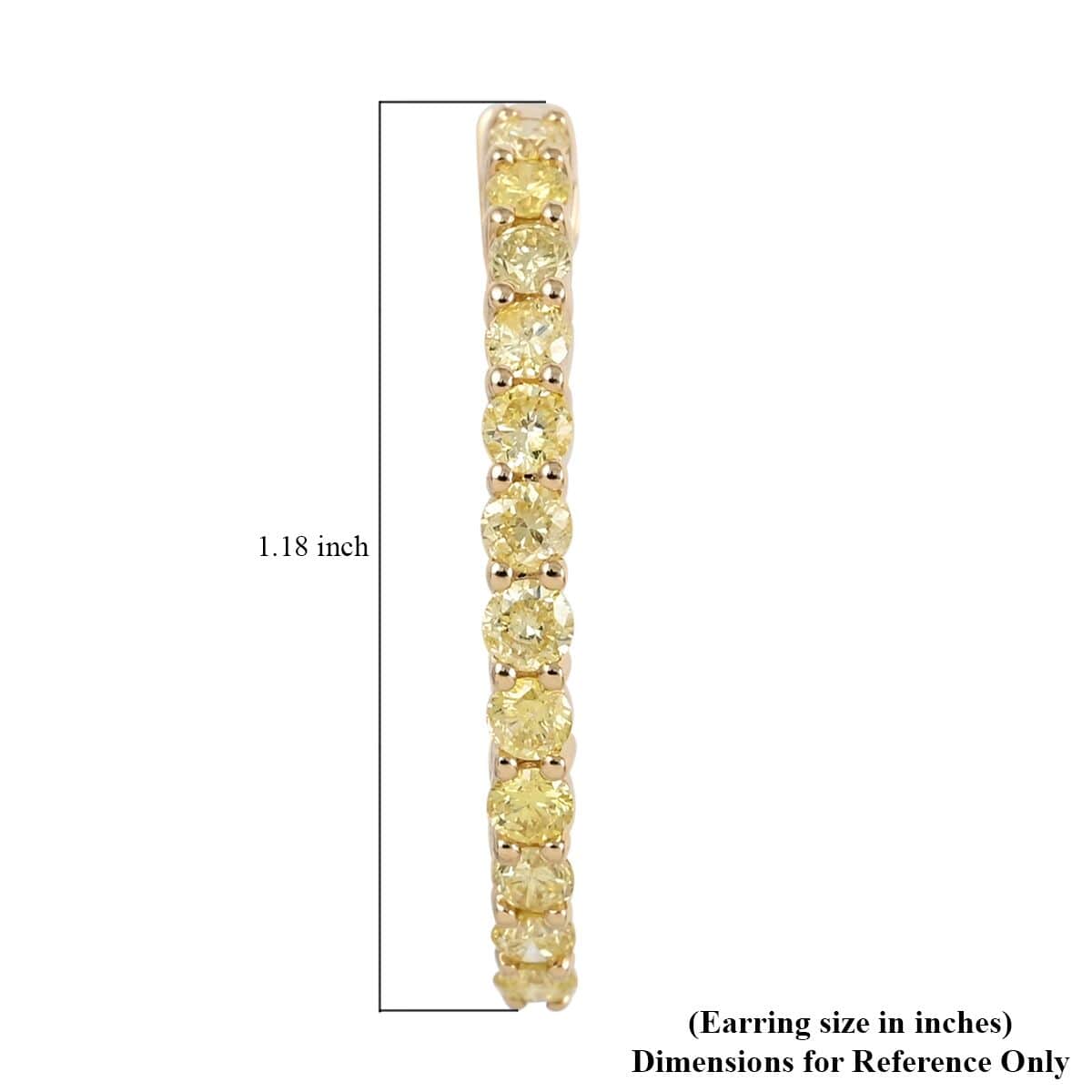 Ankur Treasure Chest 14K Yellow Gold Natural Yellow Diamond I1 Inside Out Hoop Earrings 5.70 Grams 2.00 ctw image number 4