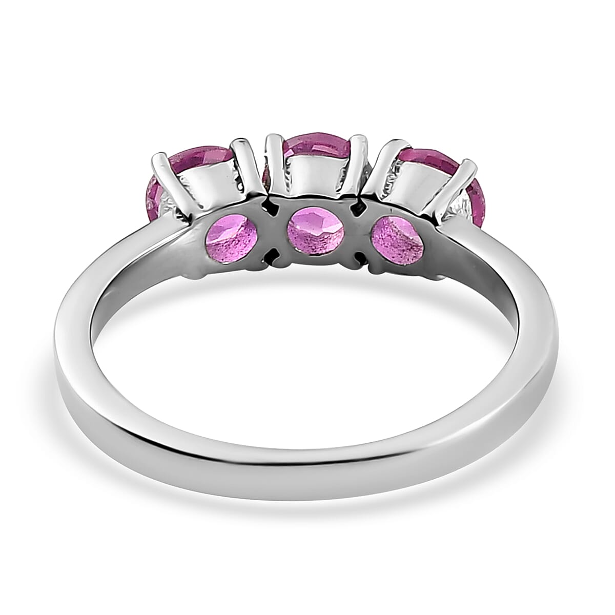 Lab Created Pink Sapphire Ring in Stainless Steel (Size 7.0) 1.30 ctw image number 6
