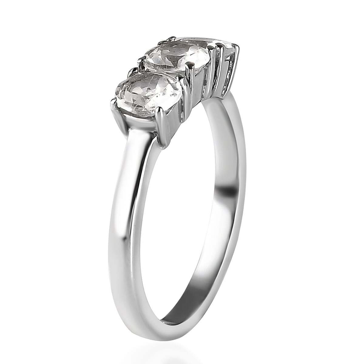 Lab Created White Sapphire Ring in Stainless Steel (Size 7.0) 1.30 ctw image number 1