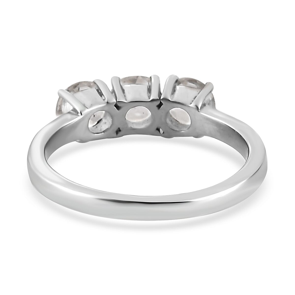 Lab Created White Sapphire Ring in Stainless Steel (Size 7.0) 1.30 ctw image number 2