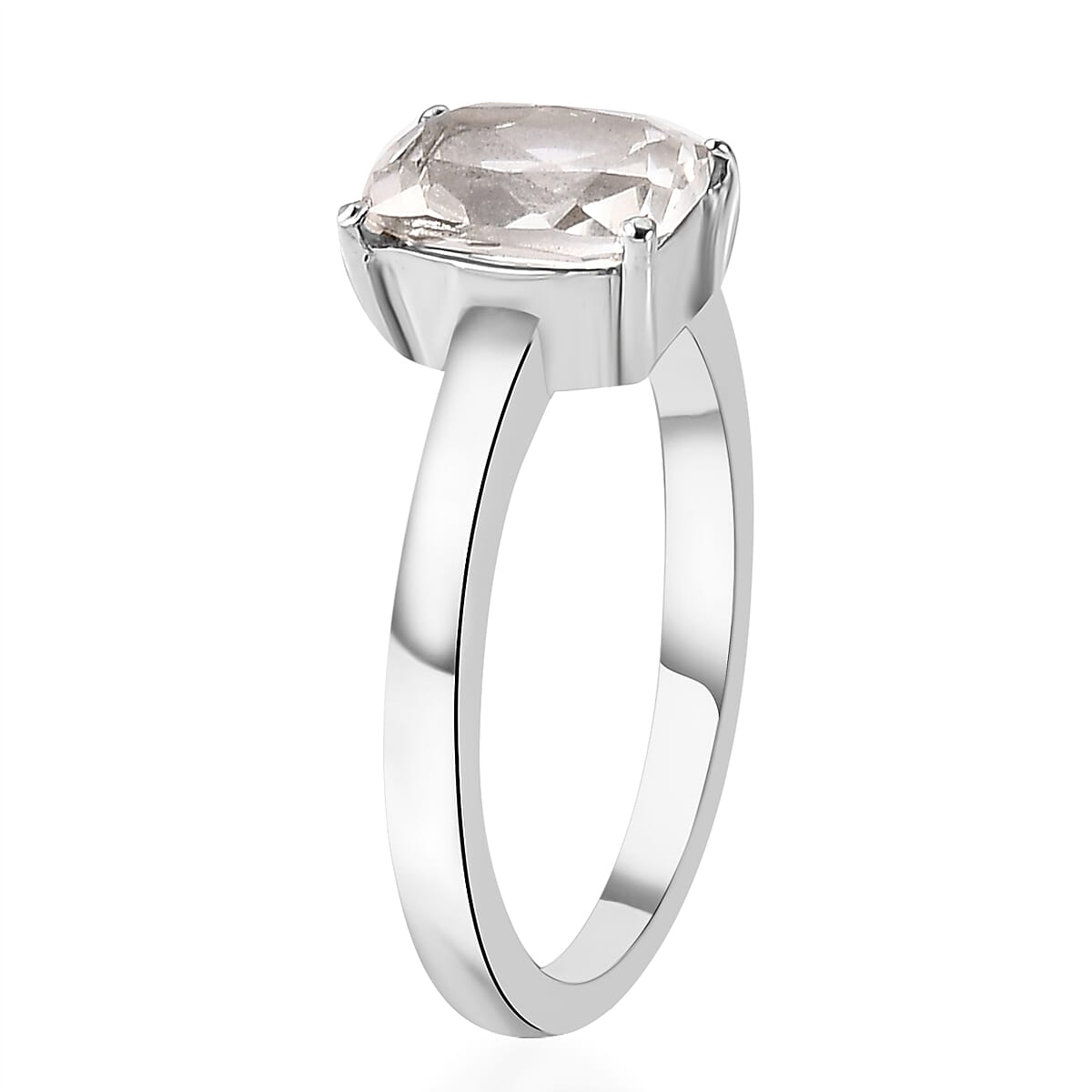 Lab Created White Sapphire Solitaire Ring in Stainless Steel (Size 6.0) image number 5