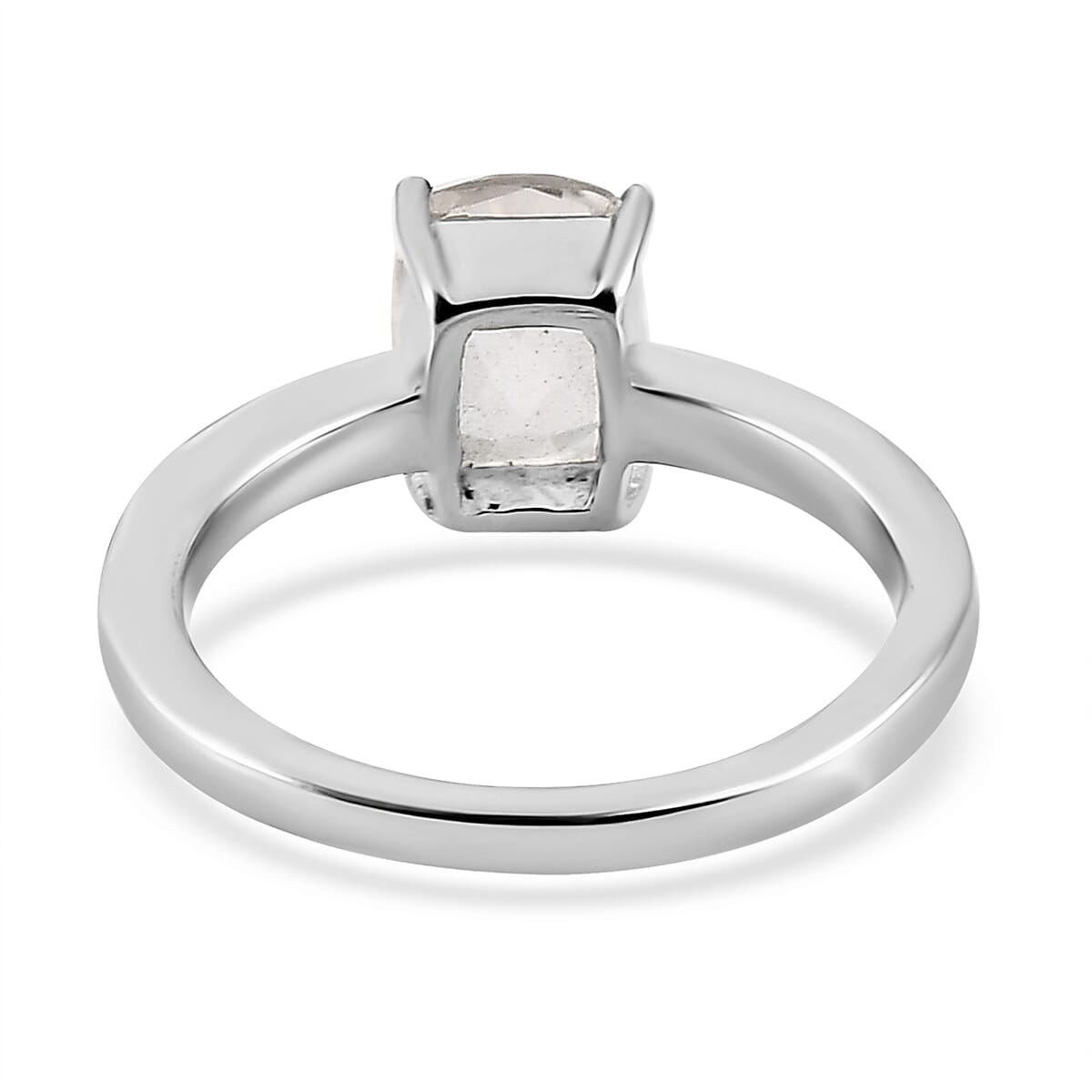 Lab Created White Sapphire Solitaire Ring in Stainless Steel (Size 6.0) image number 6