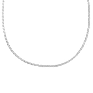 Braided Flat Chain Necklace in Sterling Silver, Silver Braided Necklace, Gifts For Women 20 Inches