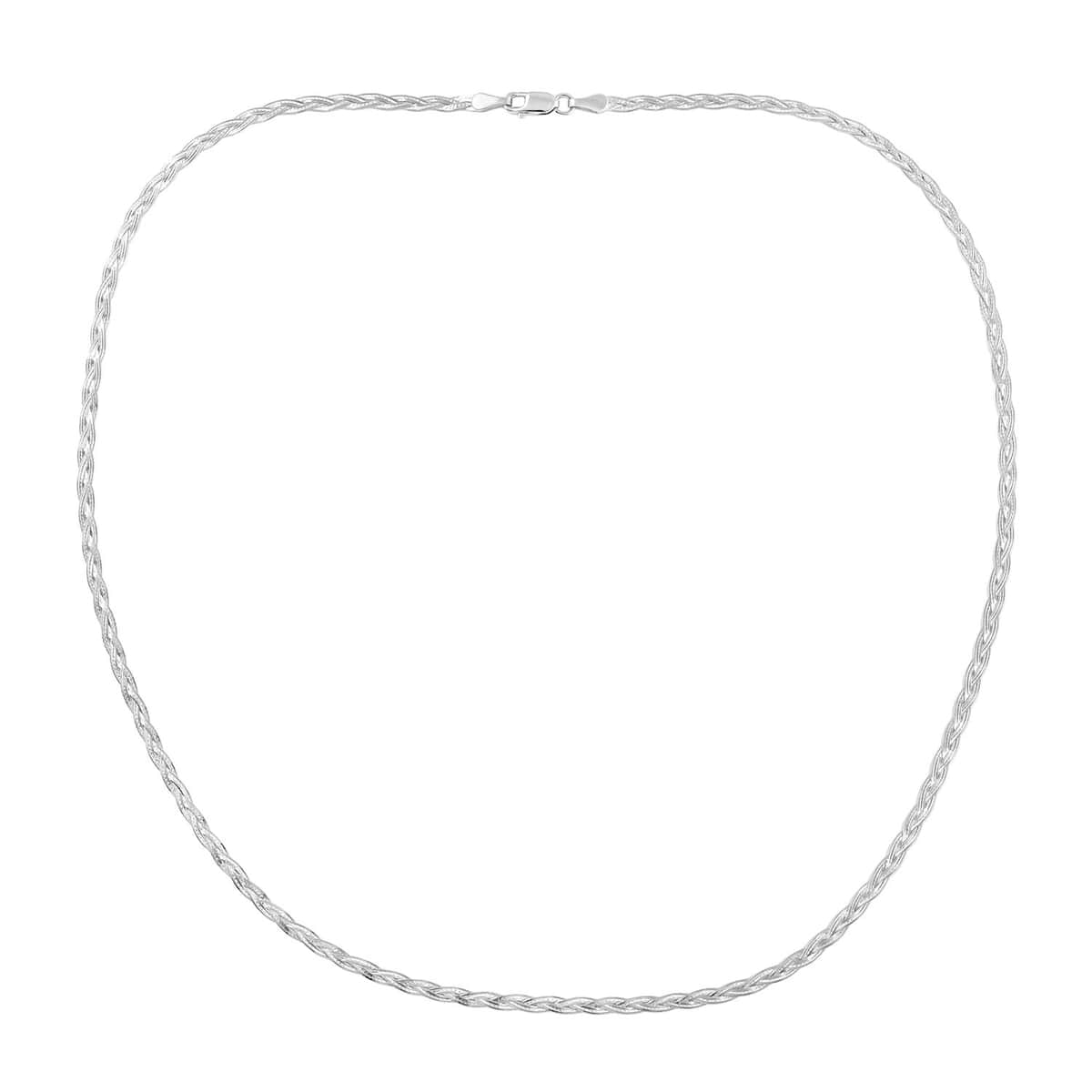 Sterling Silver 2.5mm Braided Flat Necklace (20 Inches) (4.90 g) image number 2