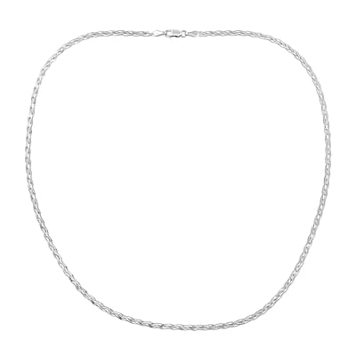 Braided Flat Chain Necklace in Sterling Silver, Silver Braided Necklace, Gifts For Women 20 Inches
