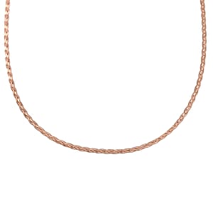Braided Flat Chain Necklace in 14K Rose Gold Plated Sterling Silver, Silver Braided Necklace, Gifts For Women 20 Inches