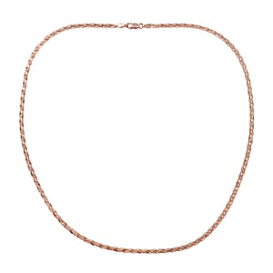 Braided Flat Chain Necklace in 14K Rose Gold Plated Sterling Silver, Silver Braided Necklace, Gifts For Women 20 Inches