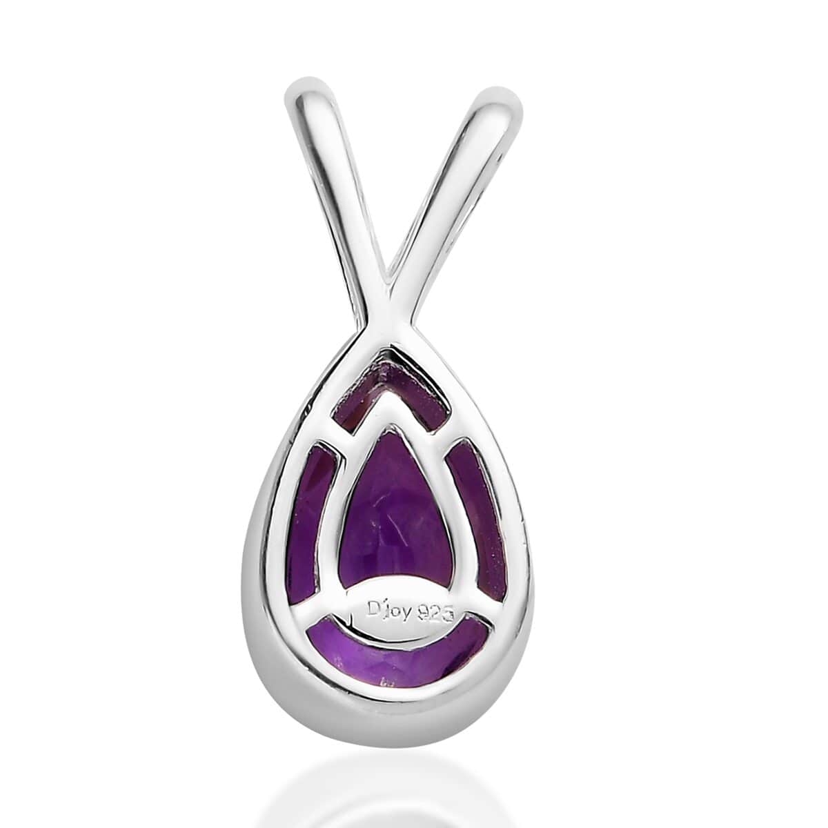 Amethyst Solitaire Pendant in Sterling Silver 0.75 ctw image number 4