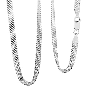 Italian Sterling Silver 4.55mm Flat Bismark Link Necklace 20 Inches 14.10 Grams