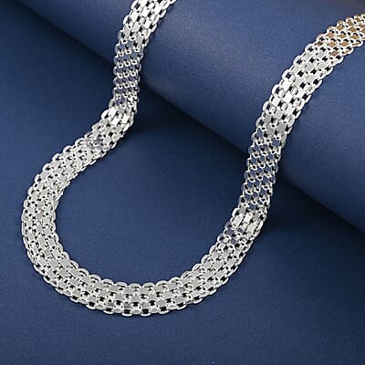 Sterling Silver 9.3mm Flat Link Necklace 20 Inches 22.60 Grams
