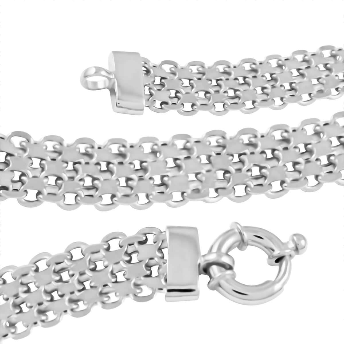 Sterling Silver 9.3mm Flat Link Necklace (20 Inches) (22.60 g) image number 2