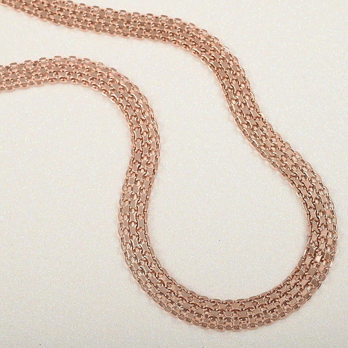 14K Rose Gold Over Sterling Silver 9.3mm Flat Link Necklace 20 Inches 22.60 Grams image number 1