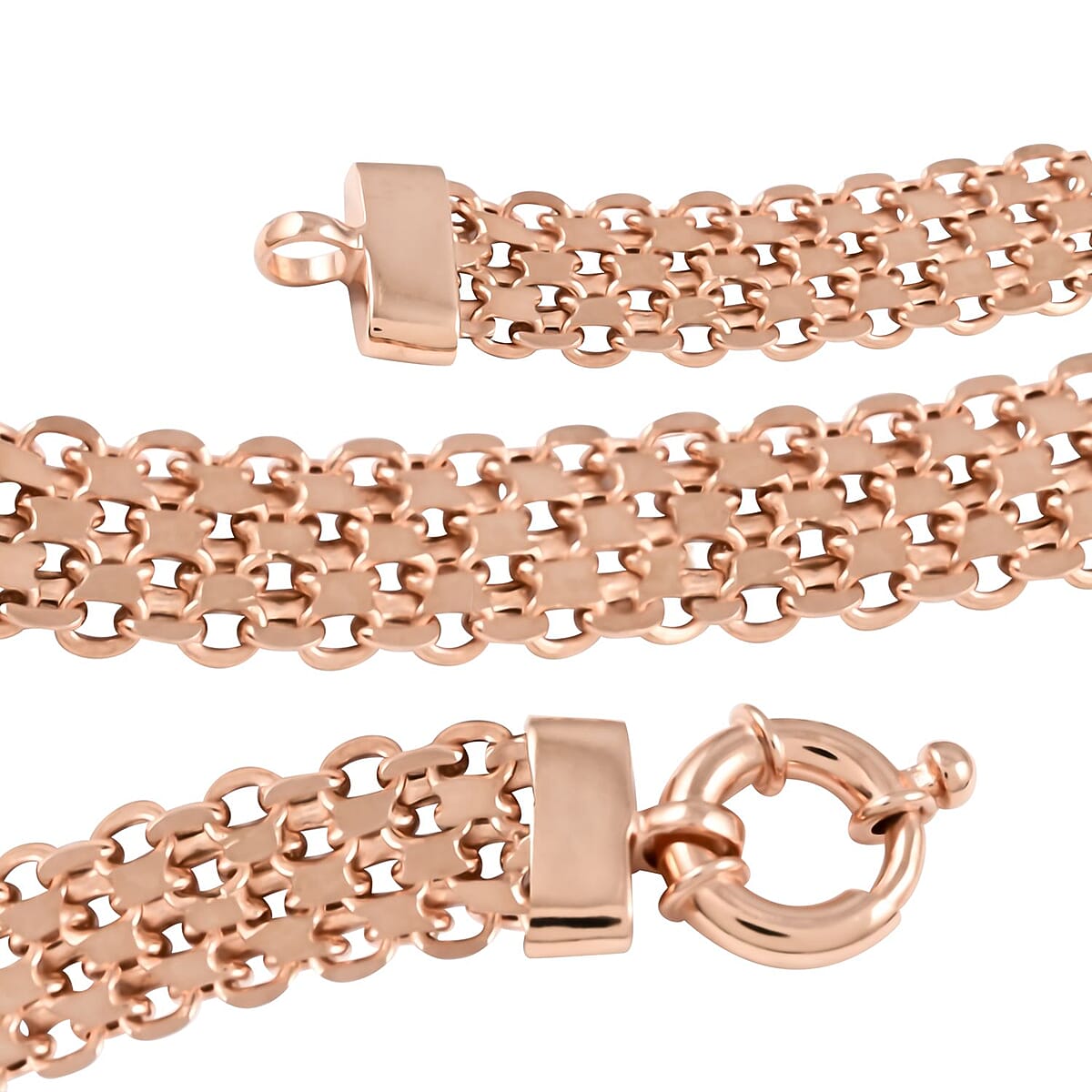 14K Rose Gold Over Sterling Silver 9.3mm Flat Link Necklace 20 Inches 22.60 Grams image number 2