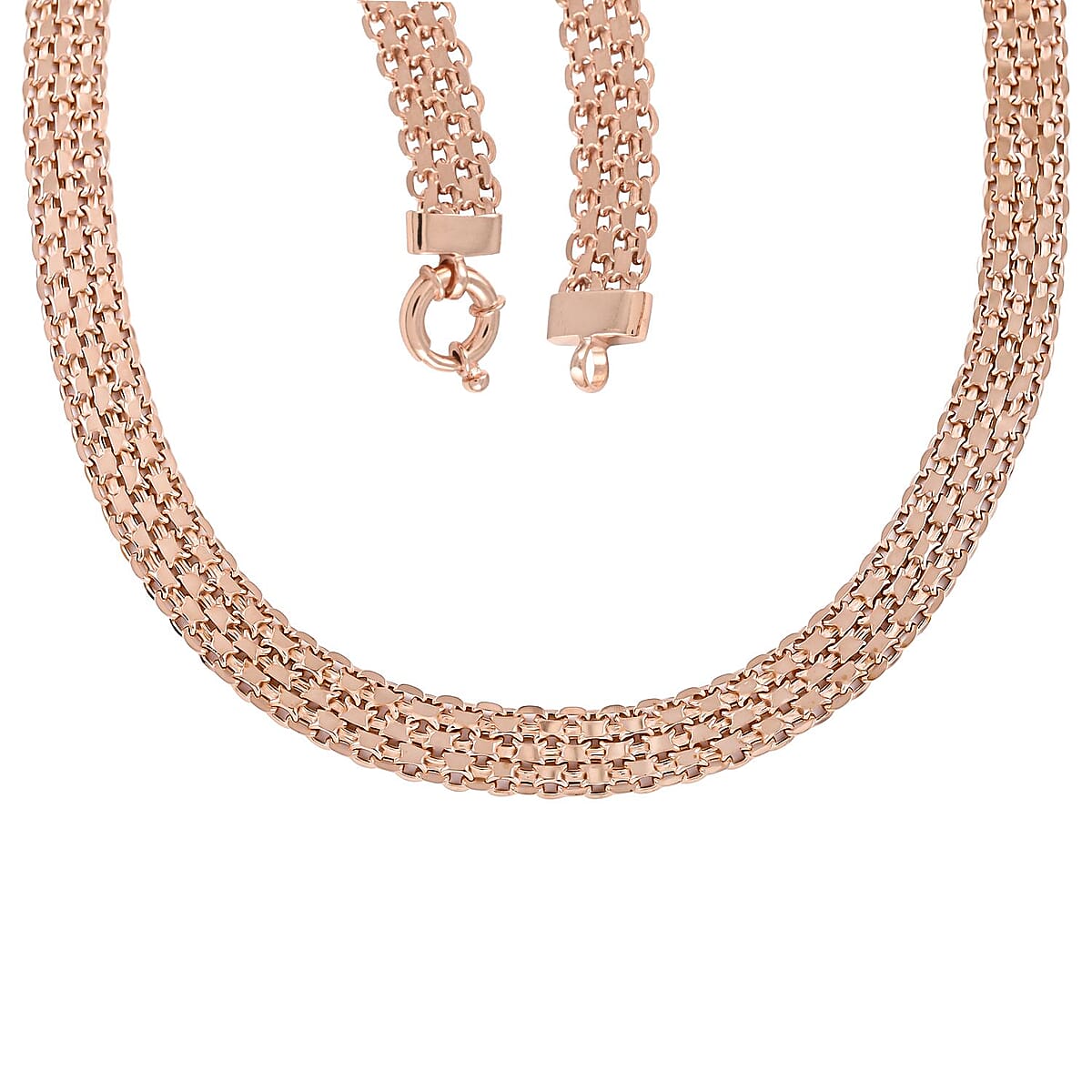 14K Rose Gold Over Sterling Silver 9.3mm Flat Link Necklace 20 Inches 22.60 Grams image number 3