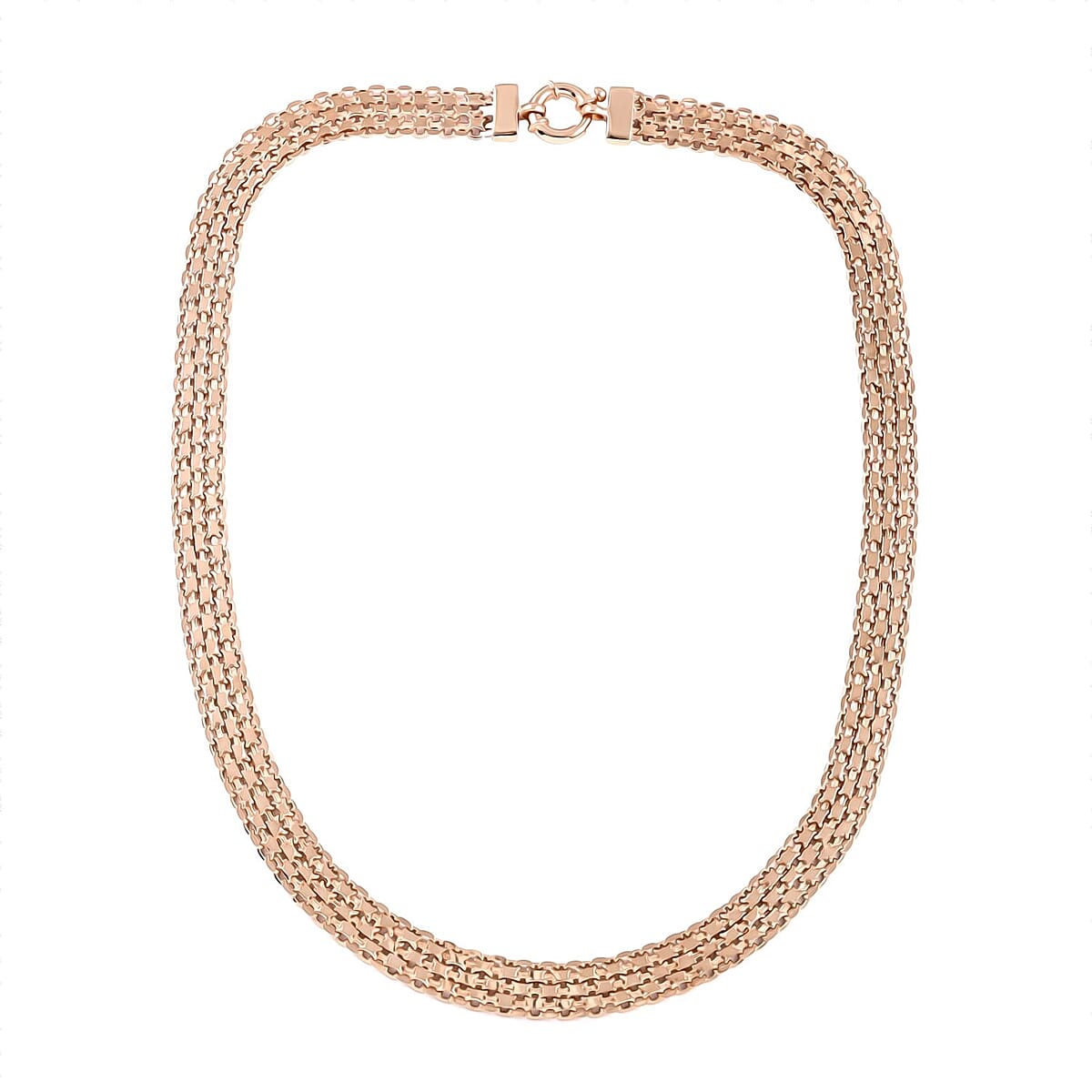 14K Rose Gold Over Sterling Silver 9.3mm Flat Link Necklace 20 Inches 22.60 Grams image number 4