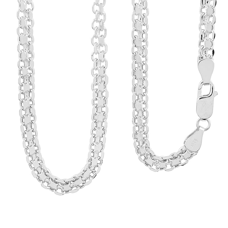 Sterling Silver 5mm Double Strand Rolo Necklace 20 Inches 10.40 Grams