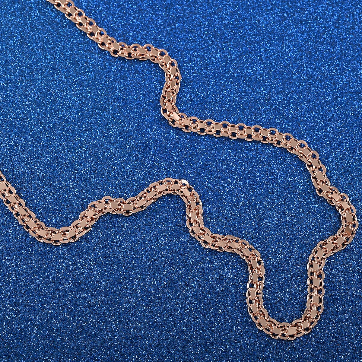 14K Rose Gold Over Sterling Silver 5mm Double Strand Rolo Necklace 20 Inches 10.40 Grams image number 1