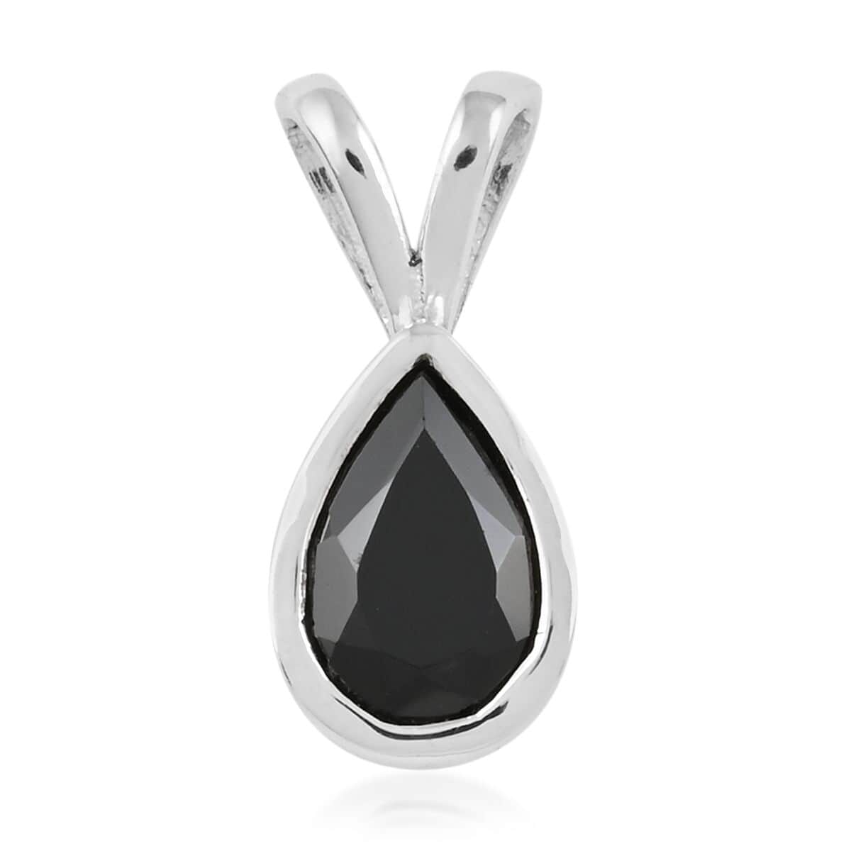 Thai Black Spinel Solitaire Pendant in Sterling Silver 1.65 ctw image number 0