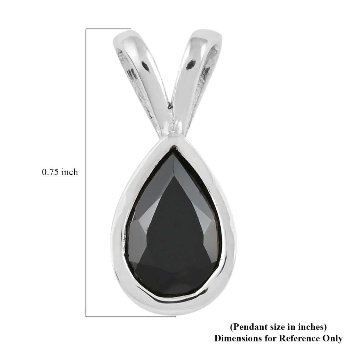 Thai Black Spinel Solitaire Pendant in Sterling Silver 1.65 ctw image number 5