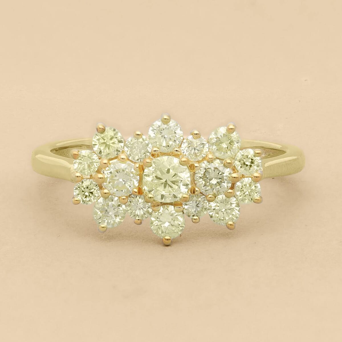 Luxoro Natural Yellow Diamond SI 1.00 ctw Ring in 14K Yellow Gold (Size 8.0) image number 1