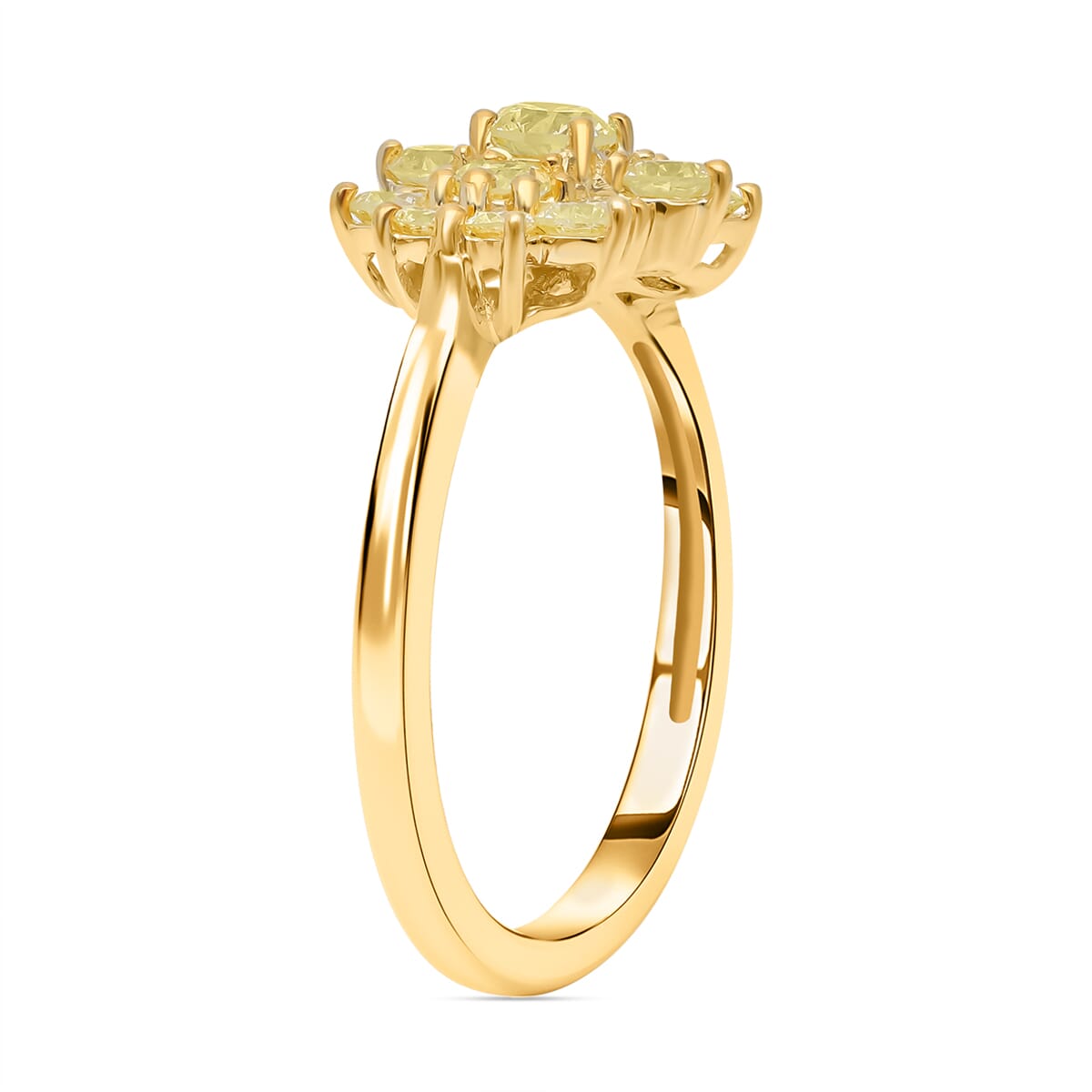 Luxoro Natural Yellow Diamond SI 1.00 ctw Ring in 14K Yellow Gold (Size 8.0) image number 3