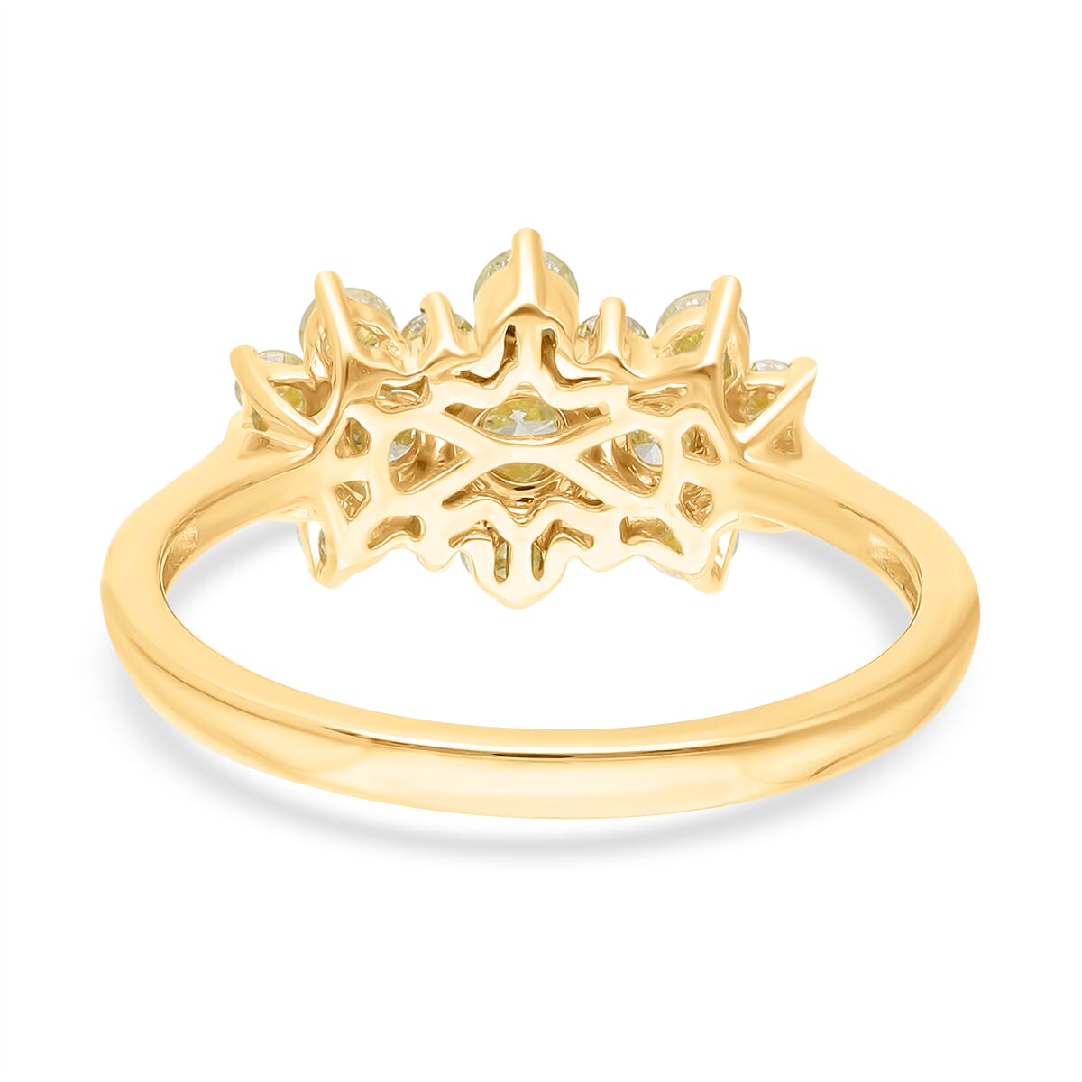 Luxoro Natural Yellow Diamond SI 1.00 ctw Ring in 14K Yellow Gold (Size 8.0) image number 4