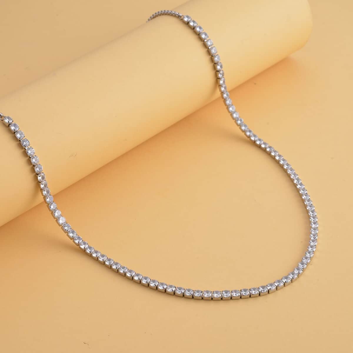 Simulated Diamond Multi-Wear Butterfly Slider Bolo Tennis Necklace (15-33 Inches) in Stainless Steel image number 1