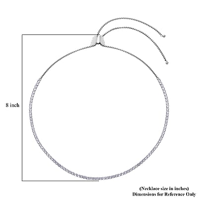 Simulated Diamond Multi-Wear Butterfly Slider Bolo Tennis Necklace (15-33 Inches) in Stainless Steel 45.00 ctw , Tarnish-Free, Waterproof, Sweat Proof Jewelry