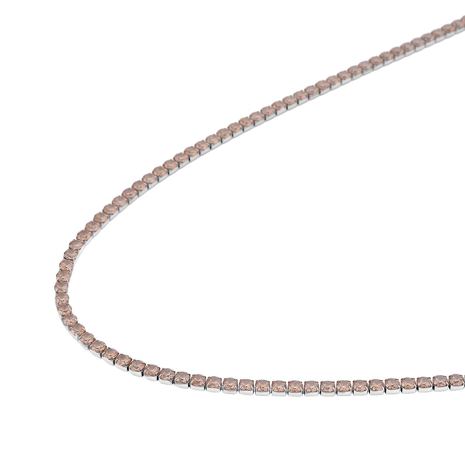 Simulated Champagne Diamond Multi-Wear Butterfly Slider Bolo Tennis Necklace (15-33 Inches) in Stainless Steel 45.00 ctw , Tarnish-Free, Waterproof, Sweat Proof Jewelry
