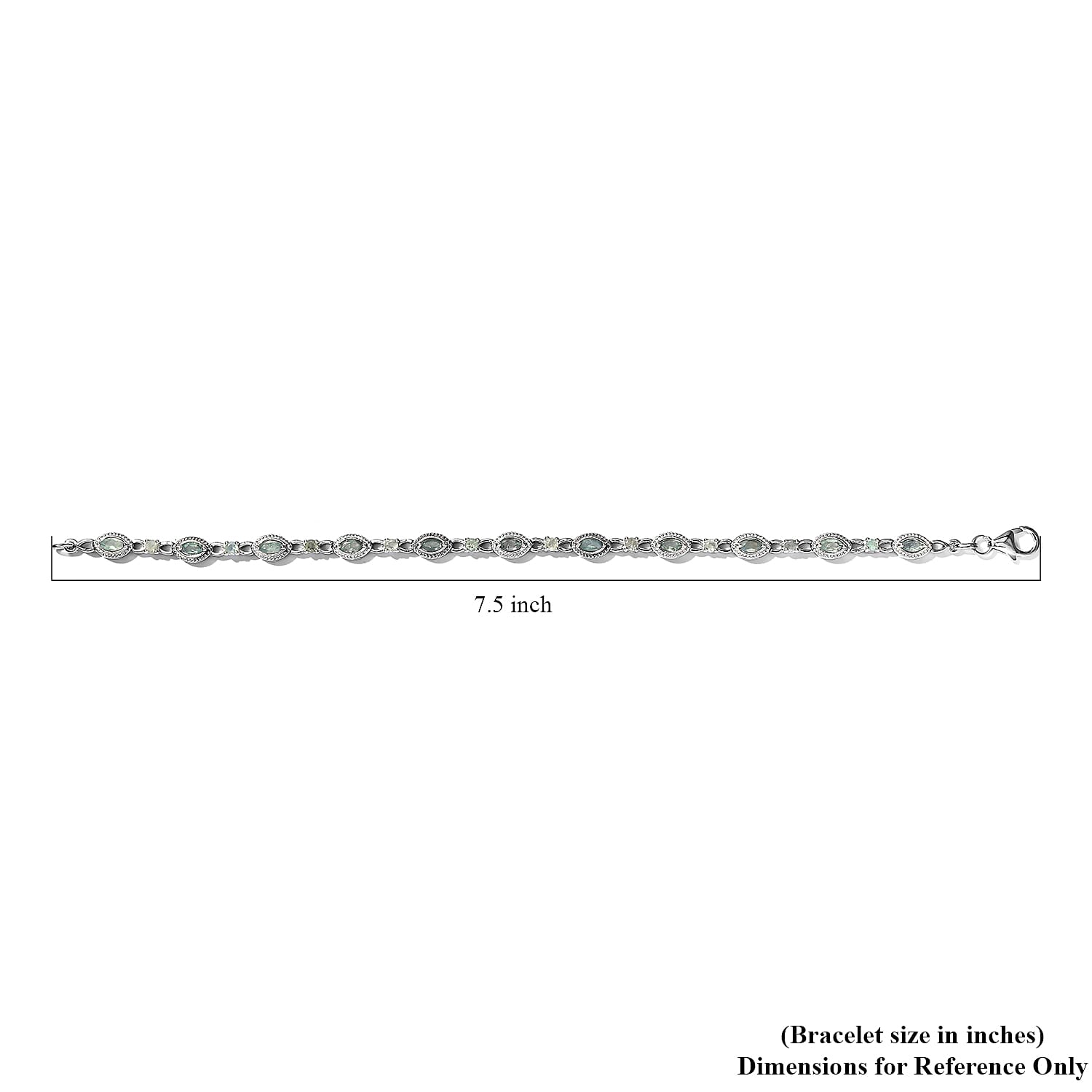 Narsipatnam Alexandrite Bracelet in Platinum Over Sterling Silver (7.25 In) 2.20 ctw