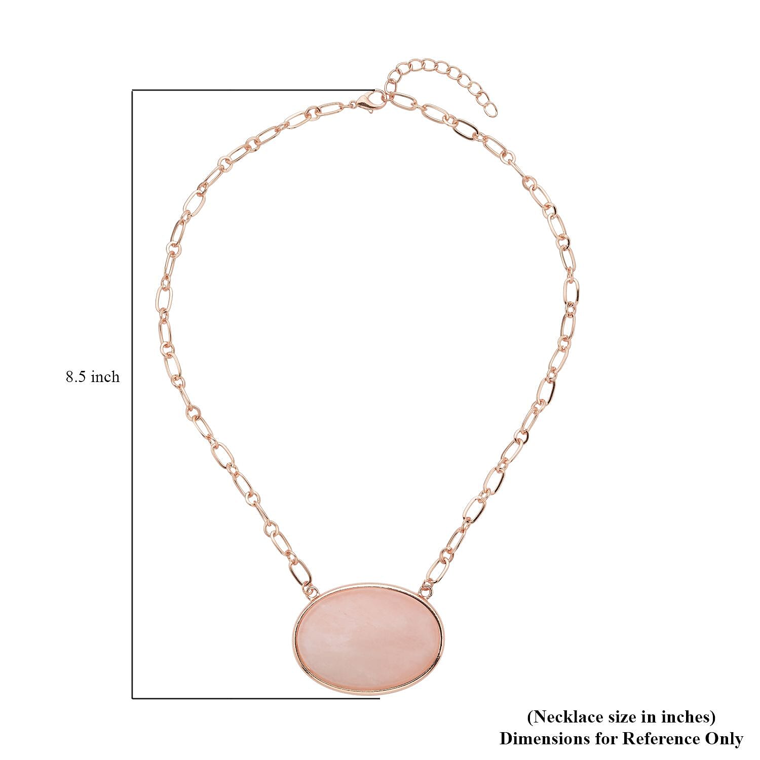 Galilea Rose Quartz Flat Link Chain Necklace 20-22 Inches in Goldtone 150.00 ctw