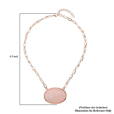 Galilea Rose Quartz Flat Link Chain Necklace 20-22 Inches in Goldtone 150.00 ctw
