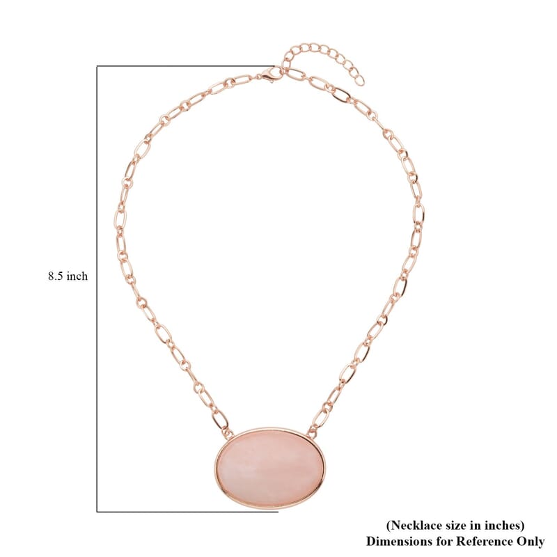 Galilea Rose Quartz Flat Link Chain Necklace 20-22 Inches in Goldtone 150.00 ctw