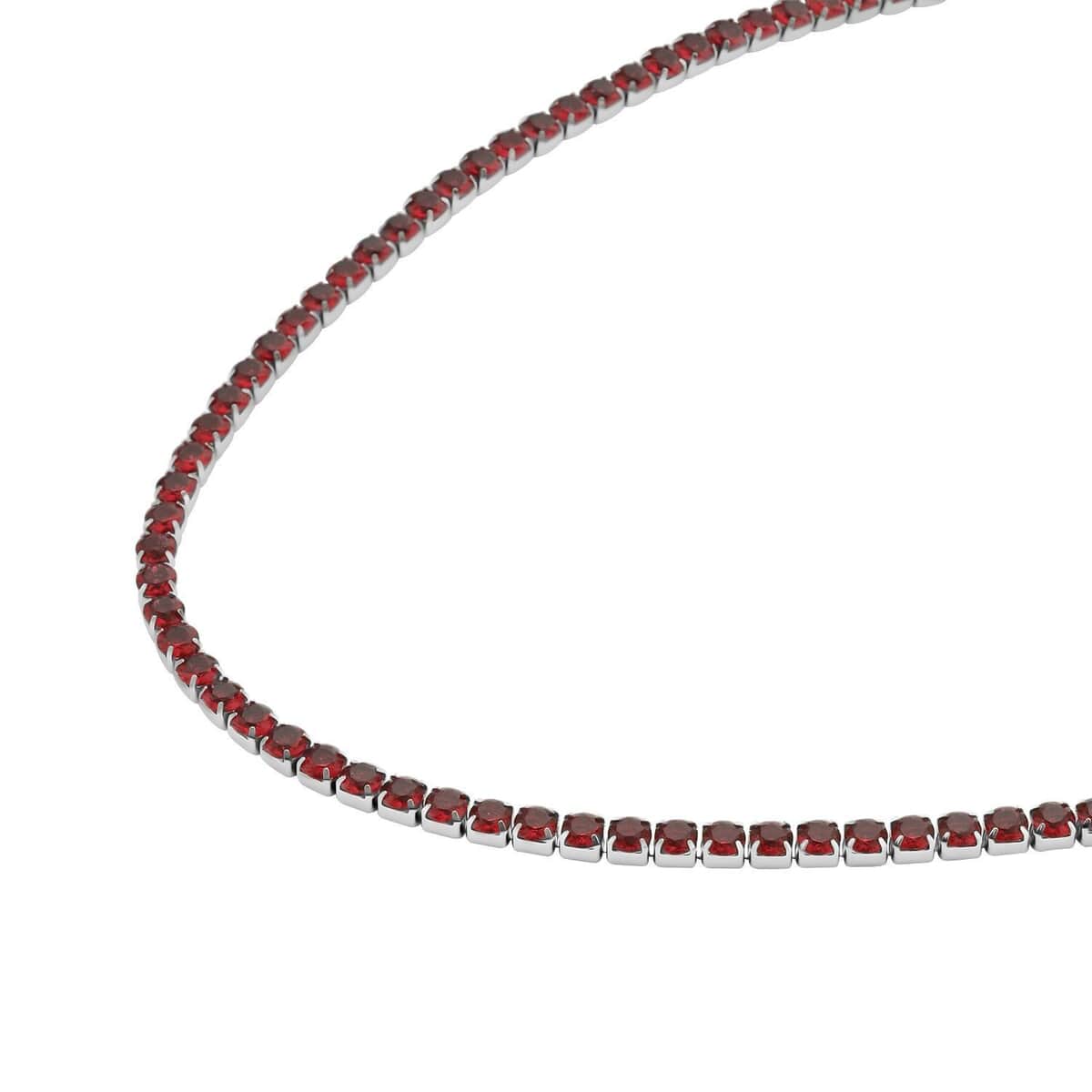 Simulated Ruby Color Diamond Multi-Wear Butterfly Slider Bolo Tennis Necklace (15-33 Inches) in Stainless Steel 45.00 ctw , Tarnish-Free, Waterproof, Sweat Proof Jewelry image number 2
