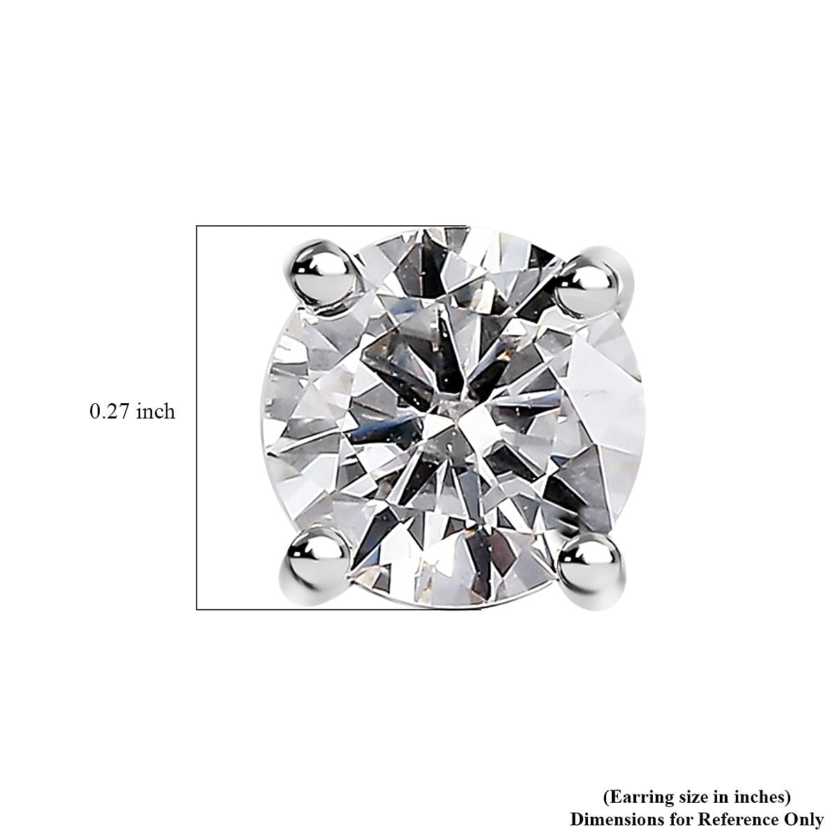 Moissanite Solitaire Stud Earrings in Platinum Over Sterling Silver 1.85 ctw