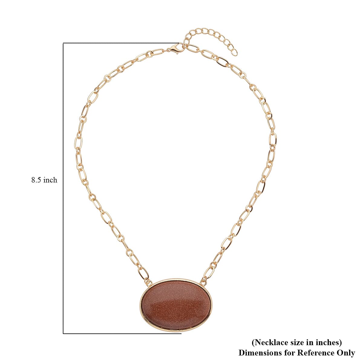 Gold Sandstone Flat Link Chain Necklace 20-22 Inches in Goldtone 150.00 ctw image number 4